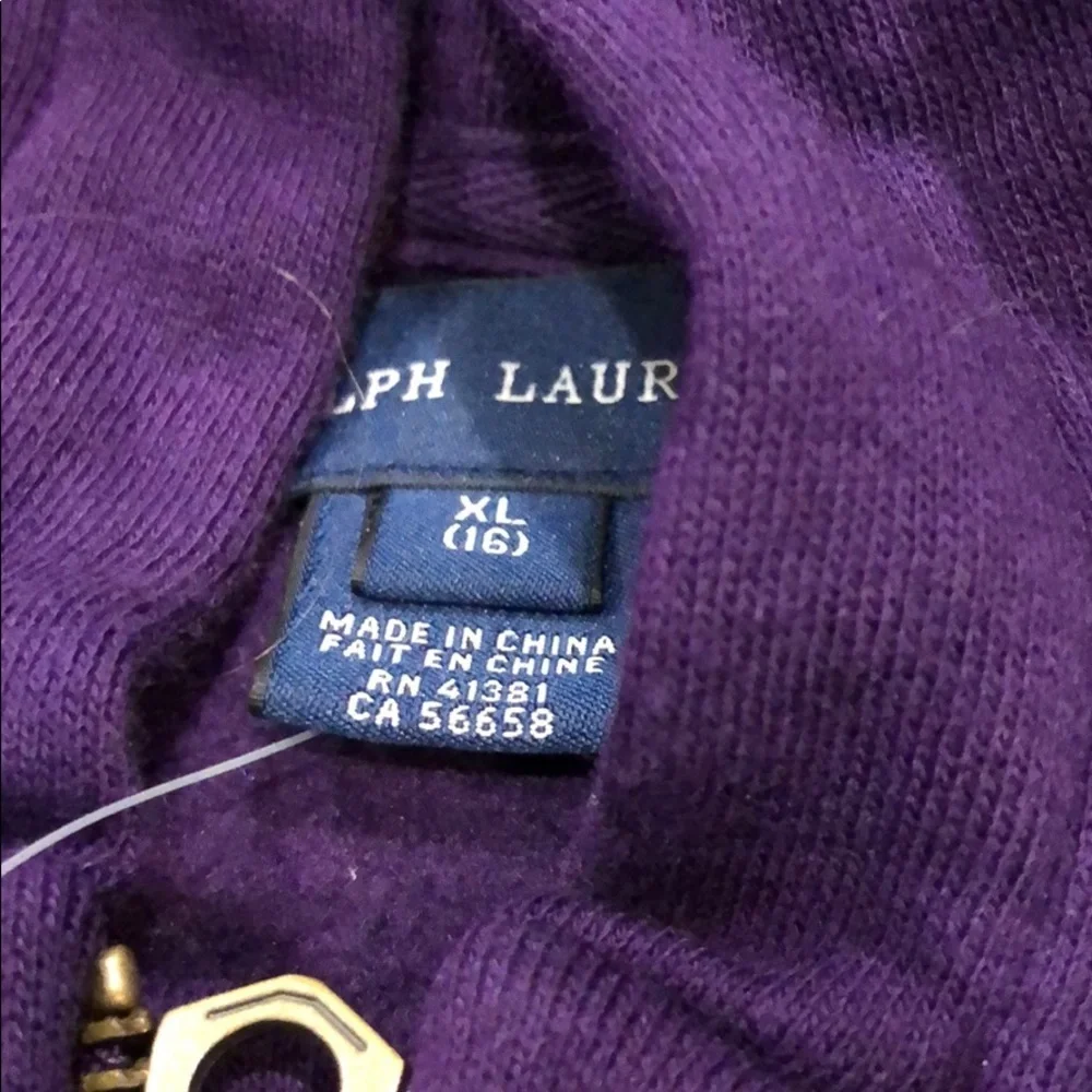 Ralph Lauren megaphone purple sweatshirt xl/16 NWOT